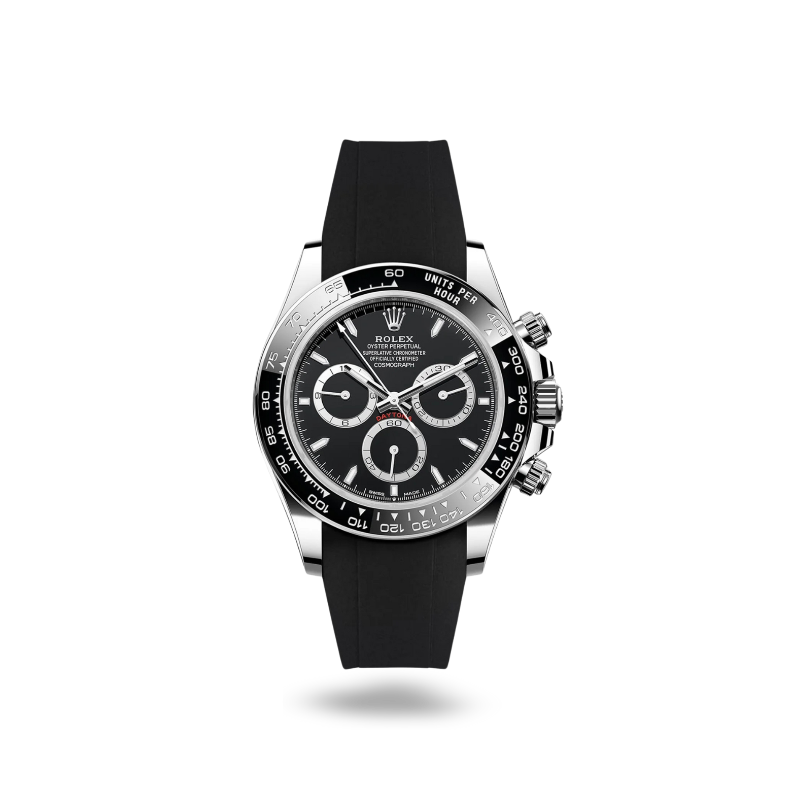 Rolex Cosmograph Daytona-40mm ( Black Rubber Strap )