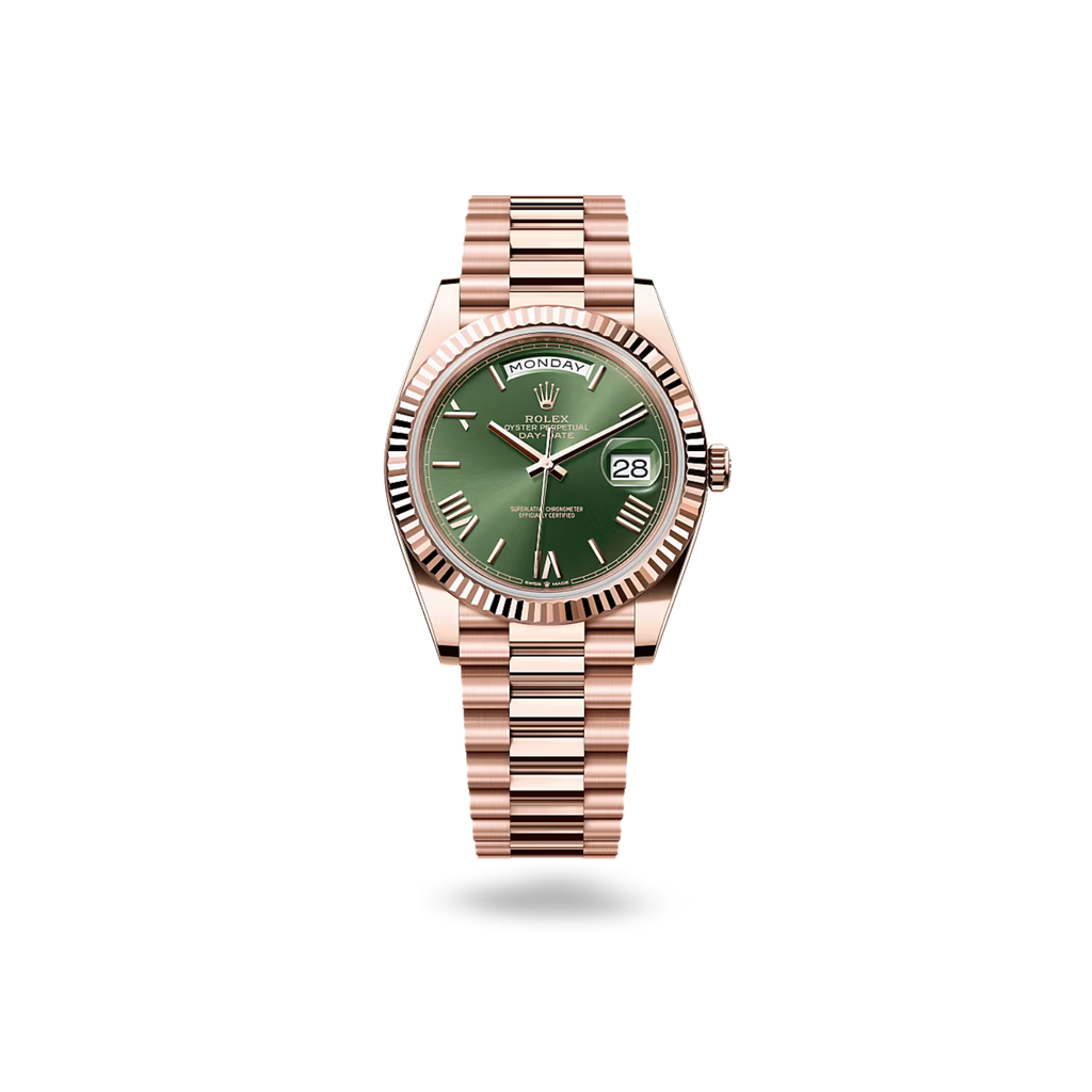 Rolex Day-date Roman Numerals Rose Gold - Gree Dial