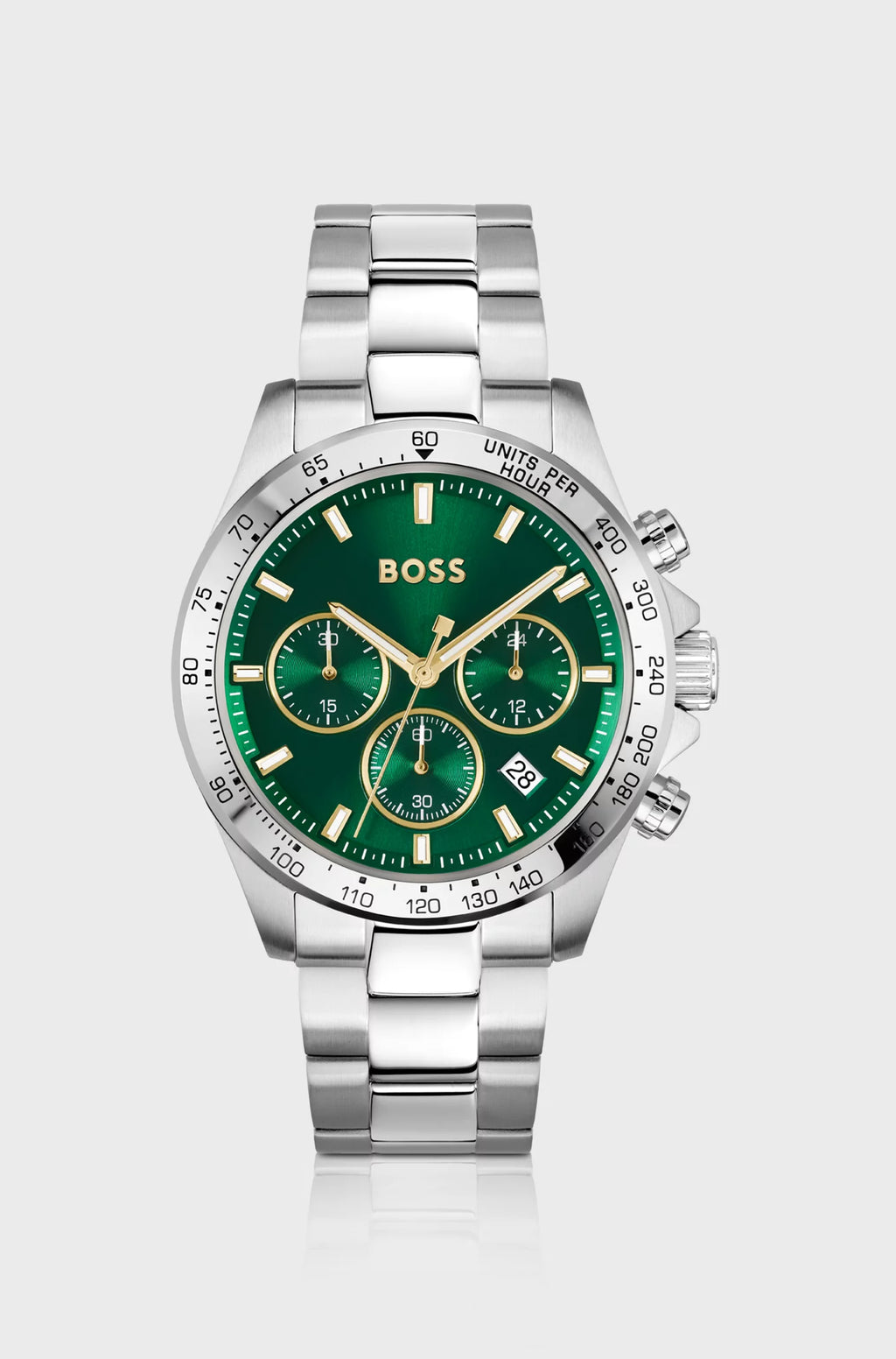 Hugo Boss - Silver-tone chronograph watch with green dial 1513878